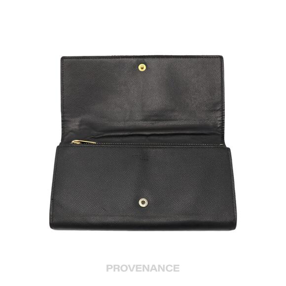 🔴 Saint Laurent Paris SLP Long Pebbled Wallet - Black - Picture 6 of 10